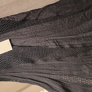 Elan Black Asymmetrical Sleeveless  Coverup Dress